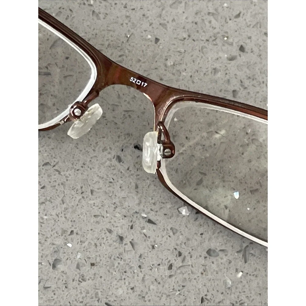 Silver Dollar Eyeglasses Frames Cafe 374 #1 Bronze brown Rectangle 52-17-135
